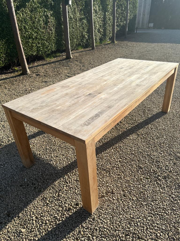 Zware massieve teak tafel 200x100 perfecte staat, Tuin en Terras, Ophalen, Zo goed als nieuw