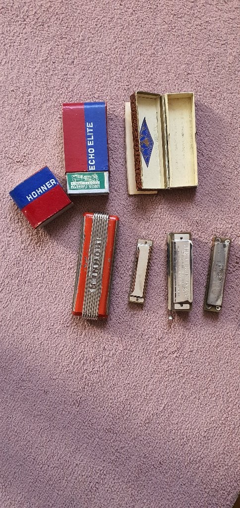 Set van 5 Hohner mondharmonica's, Ophalen of Verzenden, Gebruikt, Chromatisch, Met koffer of doosje