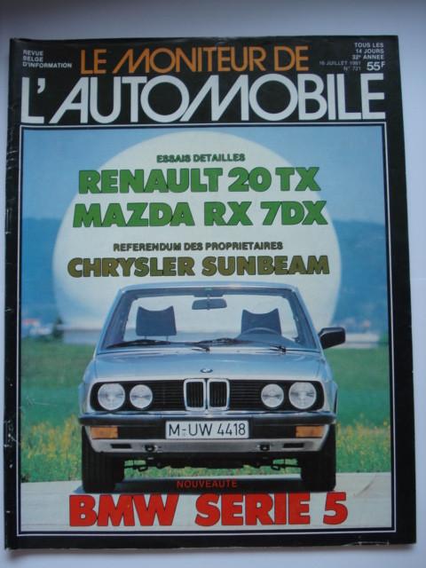 Le Moniteur de l'Automobile 721, Envoi, Comme neuf, Général
