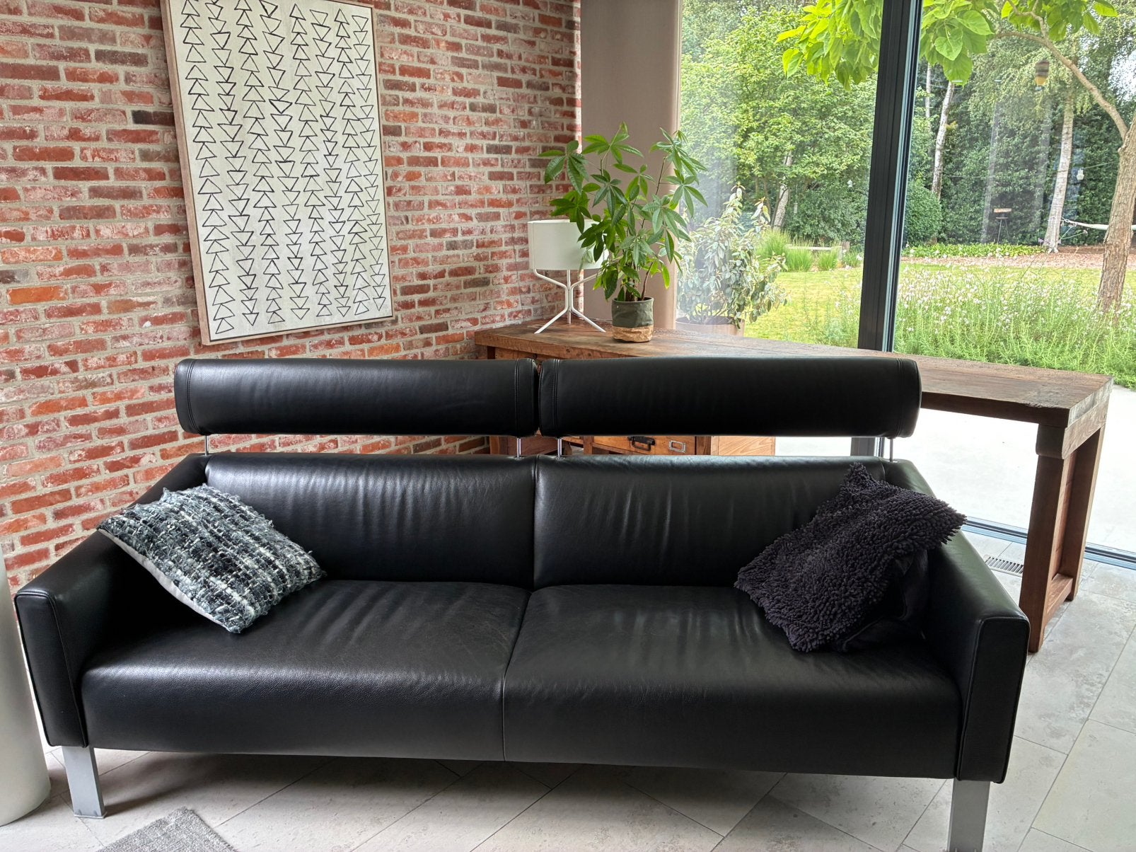 Zart lederen zetel Leolux, Maison & Meubles, Canapés | Salons, Enlèvement, Comme neuf