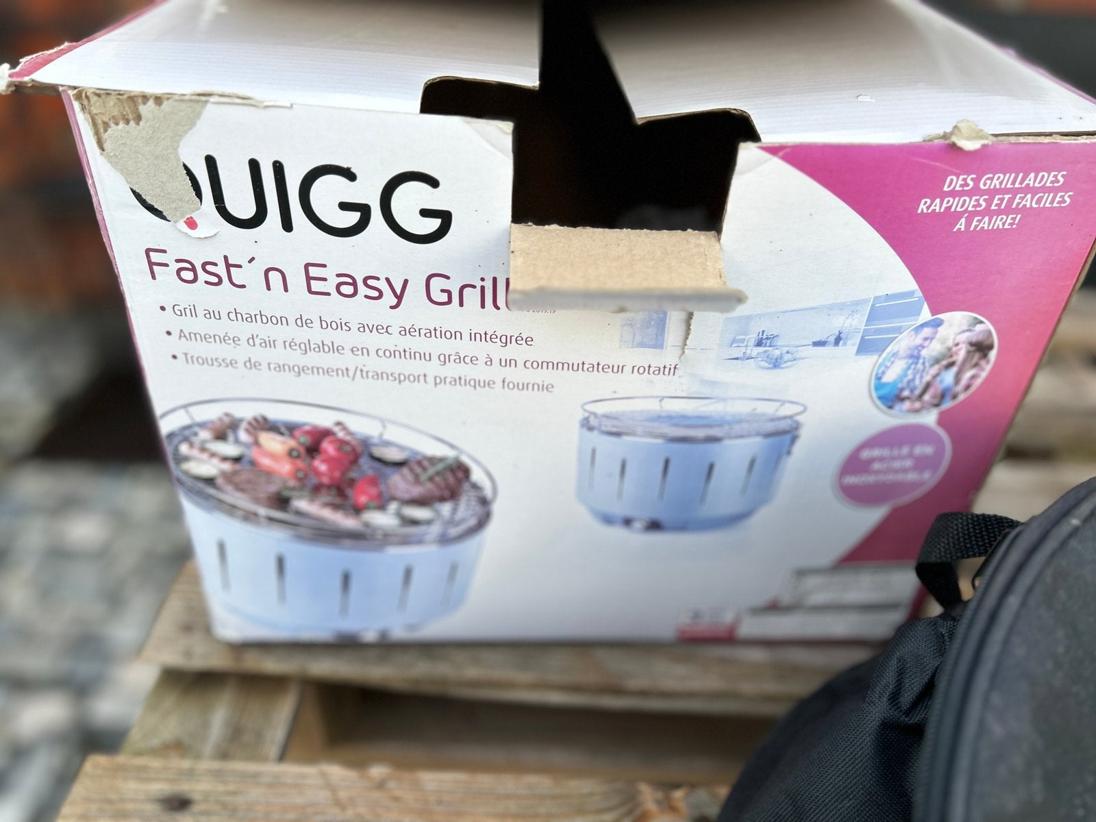 Quigg tafel BBQ met ingebouwde ventilator, Jardin & Terrasse, Barbecues au charbon de bois, Utilisé, Avec accessoires, Enlèvement
