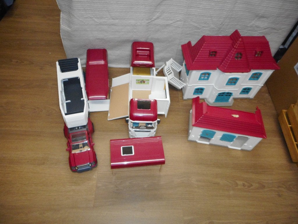 schleich tranporters+huis, Ophalen of Verzenden, Gebruikt