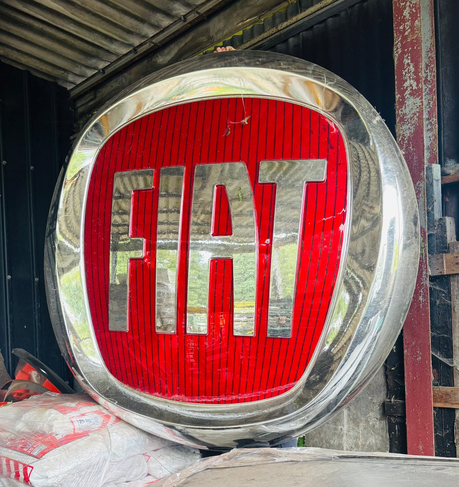 Plaque Fiat XXL, Enlèvement, Utilisé, Panneau publicitaire