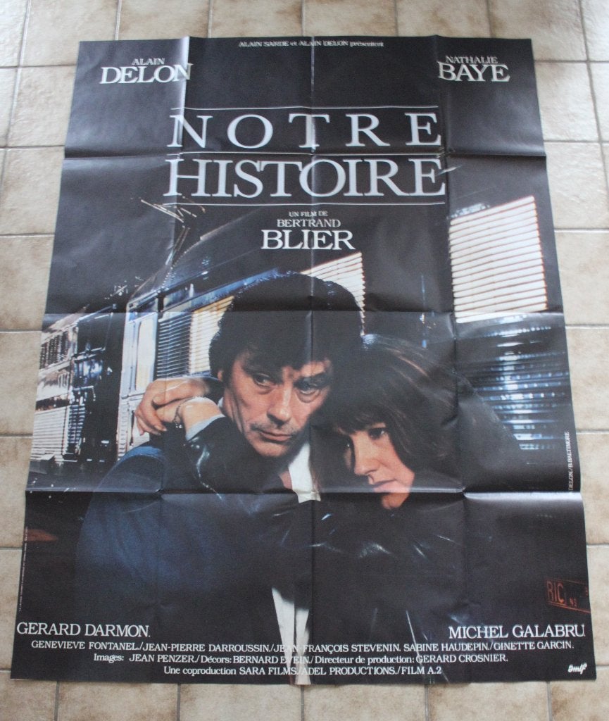 filmaffiche Alain Delon Notre Histoire XL filmposter, Verzamelen, Posters, Rechthoekig Staand, Ophalen of Verzenden, Zo goed als nieuw