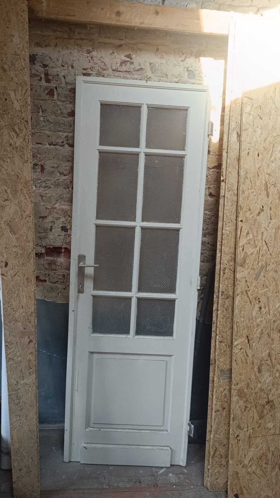 Oude massieve deur, Doe-het-zelf en Bouw, Deuren en Vliegenramen, Ophalen, Zo goed als nieuw, Glas