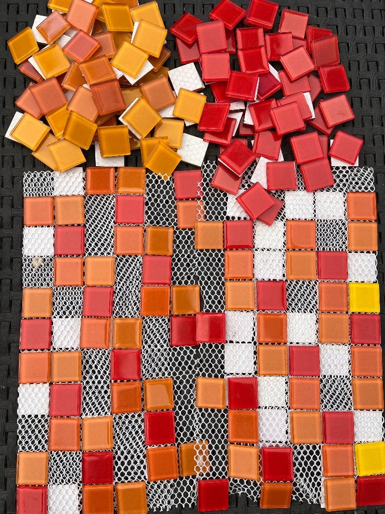 Mosaïques pâtes de verre 24mmx24mm - Epaisseur: 3mm 1,6kg, Neuf, Orange, Overige thema's, Matériel de bricolage