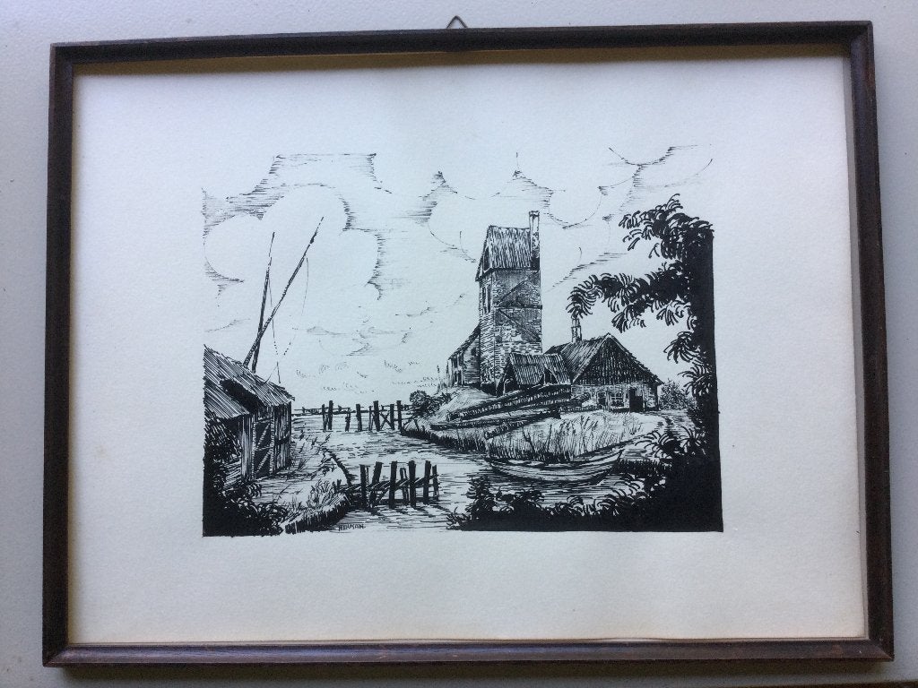 Originele  inkttekening gesigneerd Herman, Antiek en Kunst, Kunst | Tekeningen en Fotografie, Ophalen of Verzenden