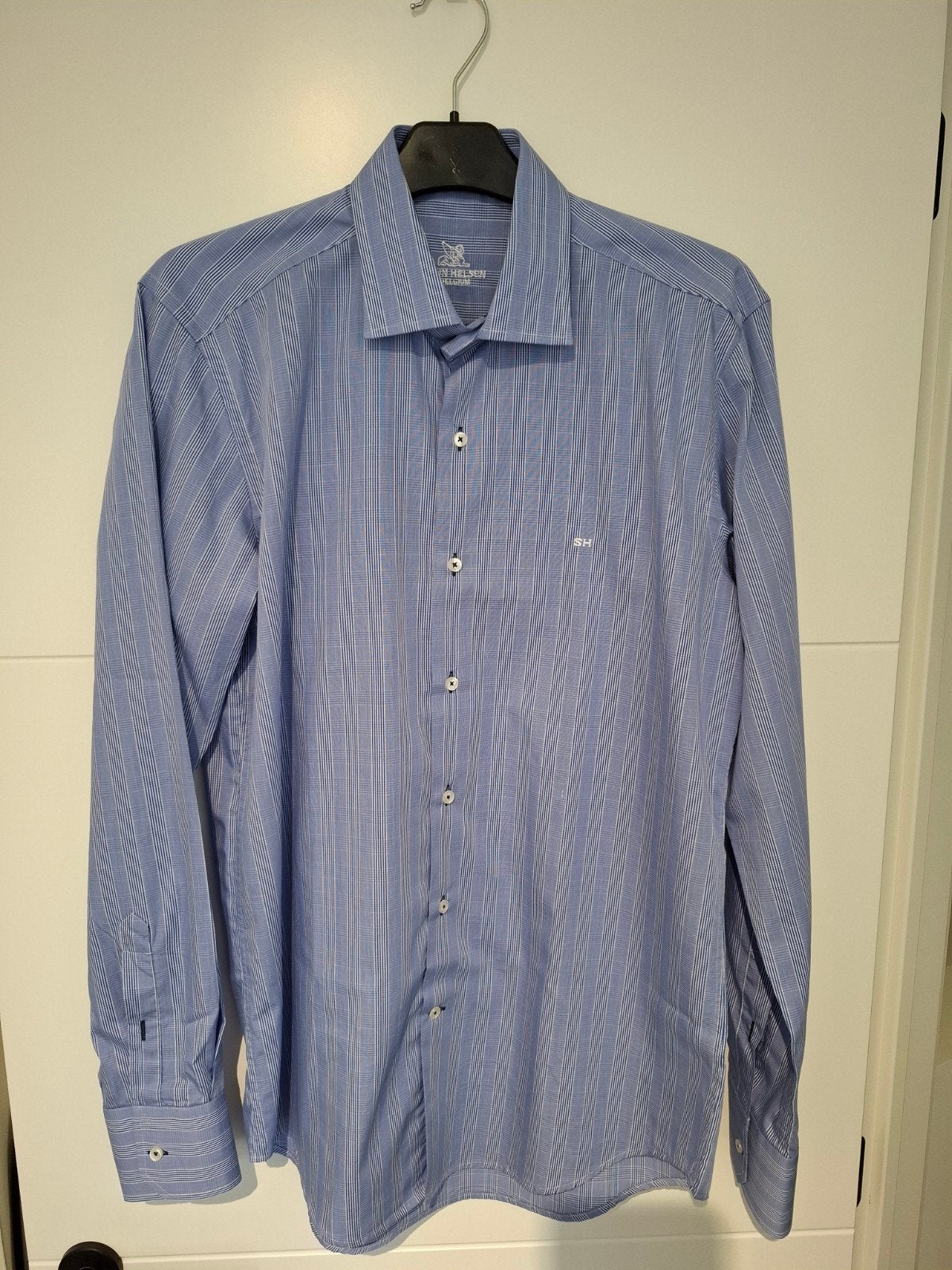 Hemd Stijn Helsen grijs geruit maat medium (39/40) NIEUW, Neuf, Tour de cou 39/40 (M), Gris, Enlèvement ou Envoi