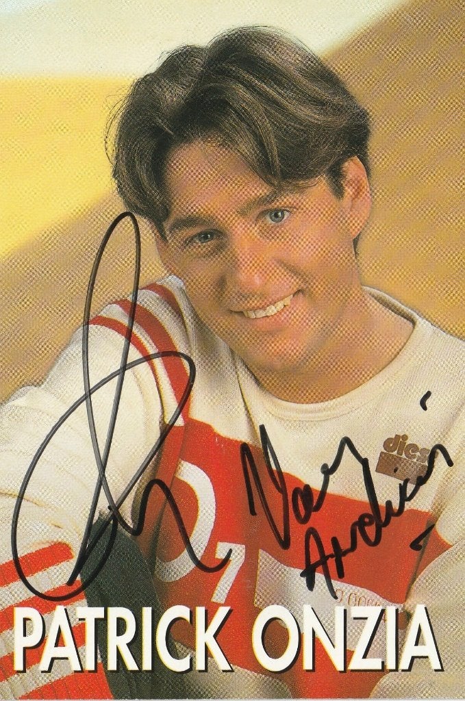 Patrick Onzia - foto met handtekening - 1996, Verzamelen, Ophalen of Verzenden, Zo goed als nieuw, Foto of Kaart, Gesigneerd