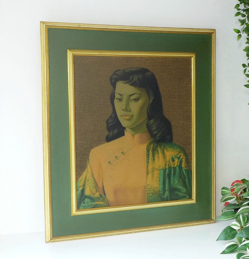 Zeldzame Litho Jaren 60 Tretchikoff Miss Wong Vintage Kunst, Antiek en Kunst, Kunst | Litho's en Zeefdrukken, Ophalen, Lithografie