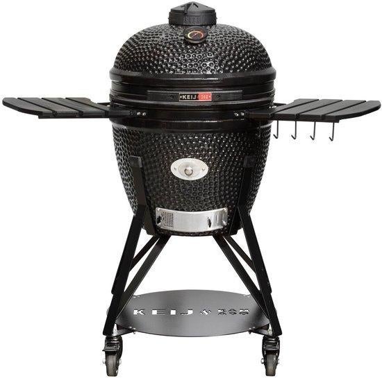 KEIJ Kamado BBQ Large Pro Black 21 inch - 47 cm grill, Tuin en Terras, Houtskoolbarbecues, Nieuw, Met accessoires, Verzenden