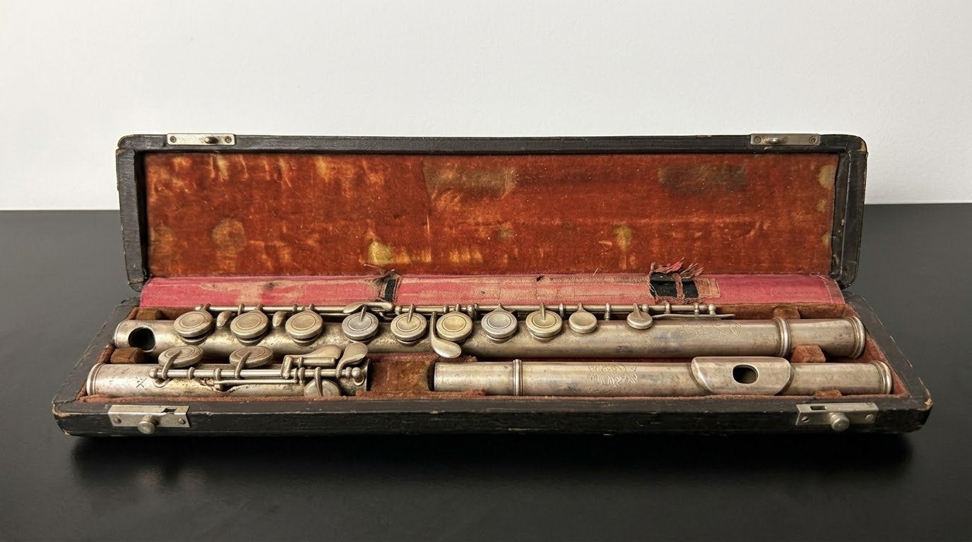 Antieke Djalma Julliot Dwarsfluit uit 1928, Muziek en Instrumenten, Verzenden, Zo goed als nieuw, Dwarsfluit
