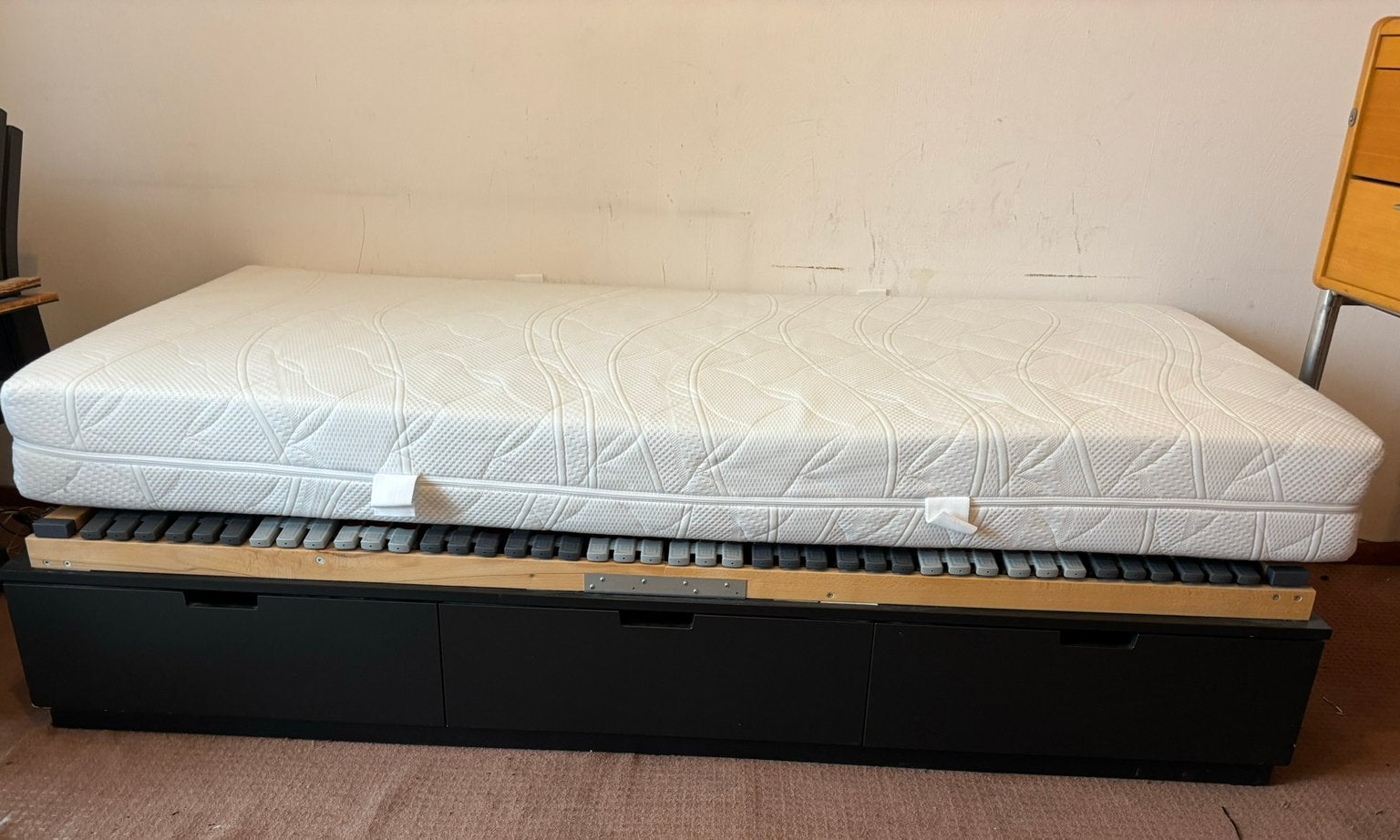 Lot lit Nordli IKEA 1 pers + matelas + sommier ergonomique, Maison & Meubles, Chambre à coucher | Lits, Utilisé, Une personne