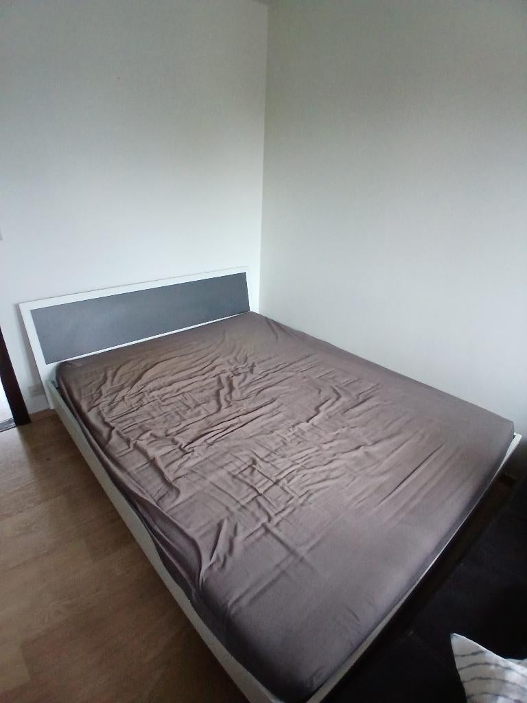 Bed 2 persoons, Huis en Inrichting, Ophalen, Gebruikt, Wit, Tweepersoons