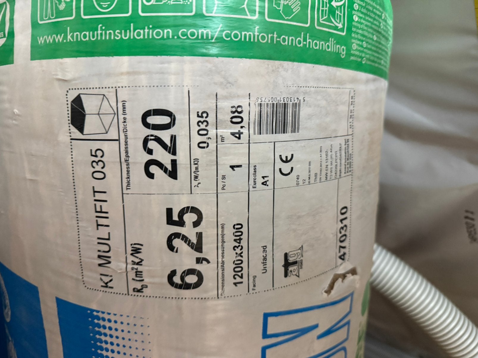 Knauf KI multifit 035, Isolation de toiture, Enlèvement, Autres matériaux, 12 cm ou plus