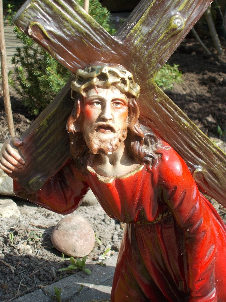 kruisdraging Jezus Christus grrot oud beeld, Ophalen of Verzenden