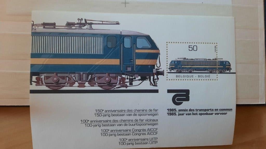 Series de timbres belges, avec des trains, 1985, Enlèvement ou Envoi, Non oblitéré, Trains
