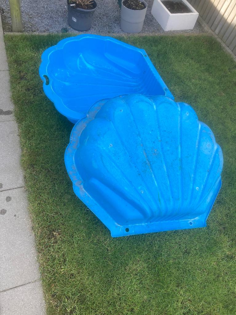 Zandbak schelp blauw, Kinderen en Baby's, Speelgoed | Buiten | Zandbakken, Ophalen, Gebruikt