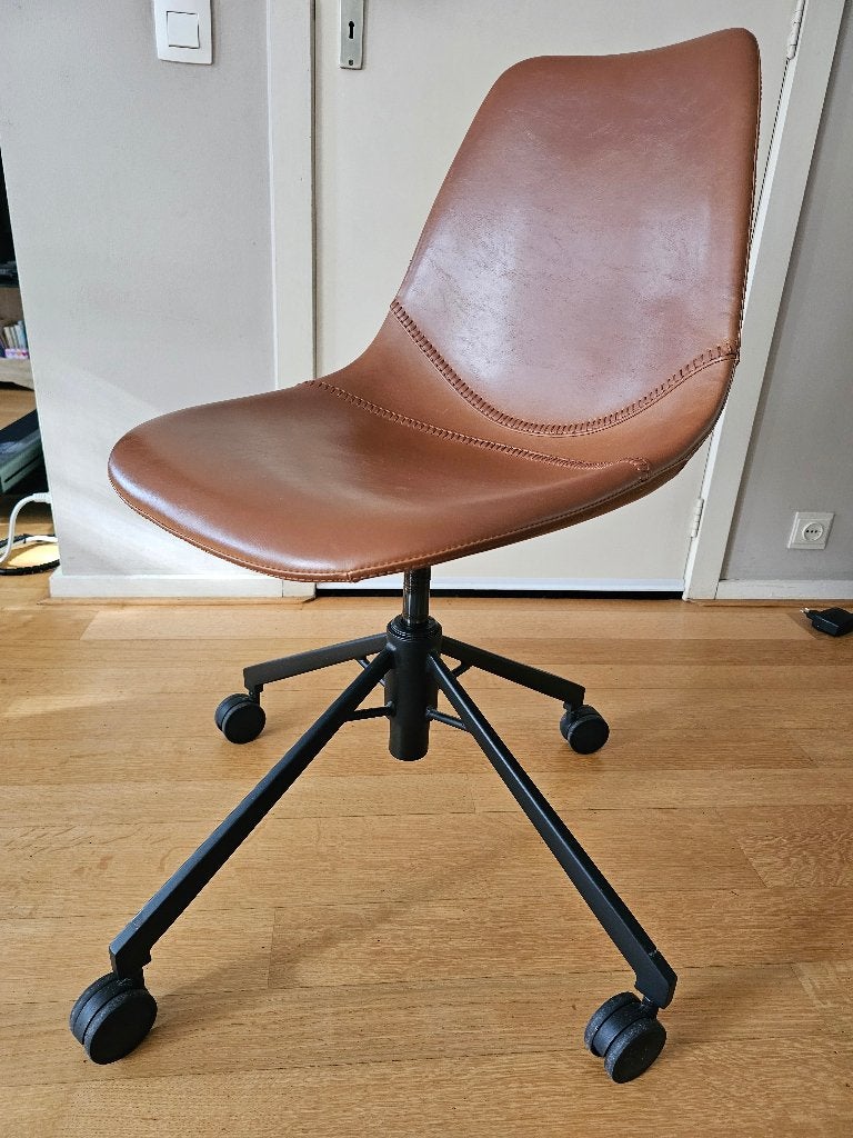 bureaustoel op wieltjes, Ophalen, Zo goed als nieuw, Bruin, Bureaustoel
