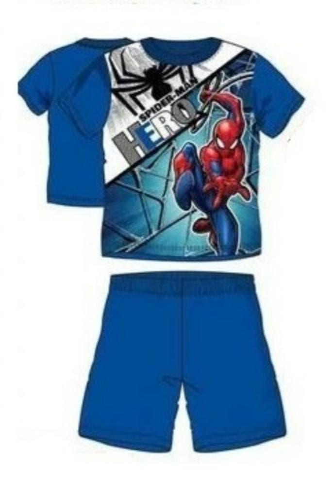 Spiderman Shortama - Blauw - Maat 98 - Marvel - Katoen, Kinderen en Baby's, Kinderkleding | Maat 98, Nieuw, Jongen, Nacht- of Onderkleding