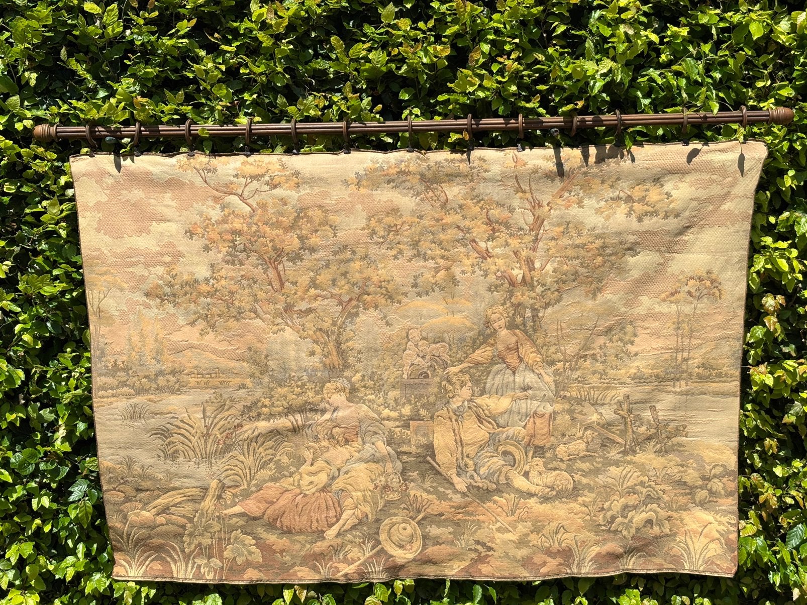 Wandtapijt jaren 50. Gobelin weefsel uit Frankrijk, Ophalen, Gebruikt, 100 tot 150 cm, 150 tot 200 cm