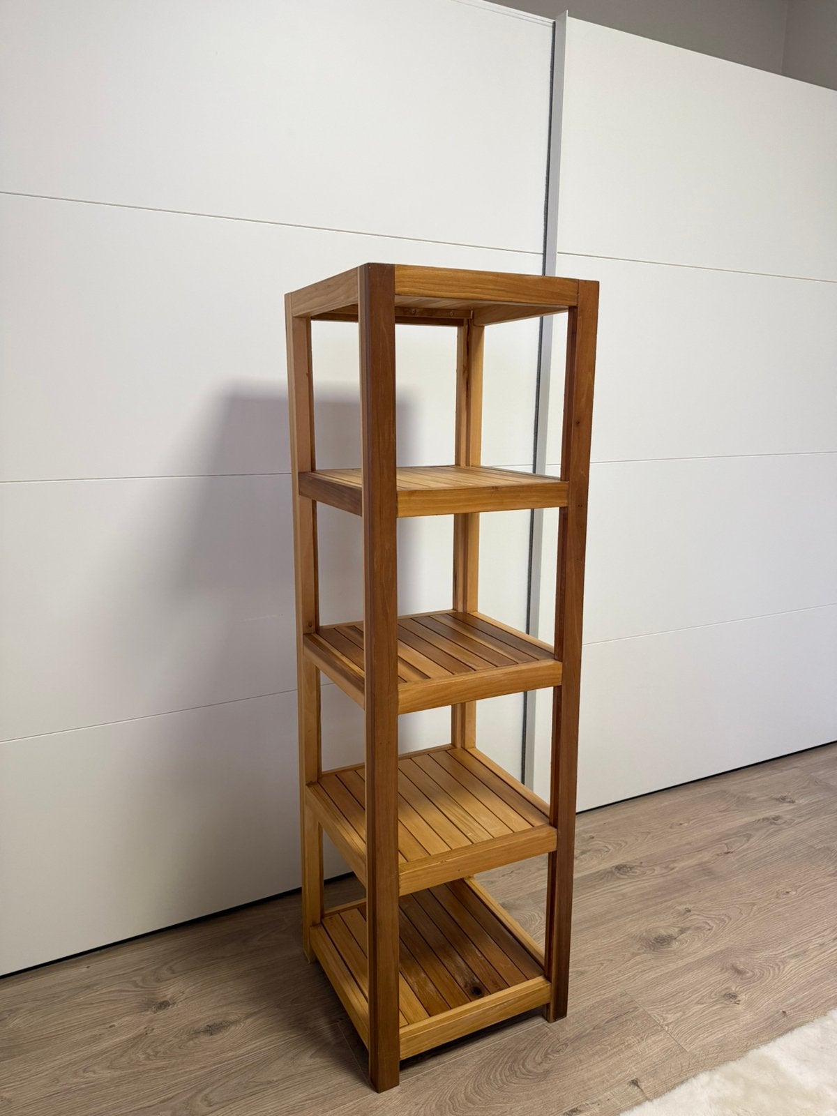 Handgemaakte massief houten stellingkast / badkamerrek, Huis en Inrichting, Kasten | Stellingkasten, Ophalen, Zo goed als nieuw