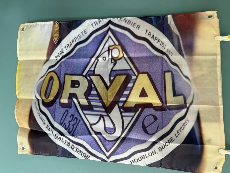 Magnifique drapeau Orval polyester 70*90 - Mancave vintage, Divers, Drapeaux & Banderoles, Neuf, Enlèvement ou Envoi