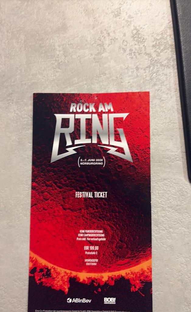 Ticket rock am ring te koop, Tickets en Kaartjes, Evenementen en Festivals, Eén persoon, Meerdaags