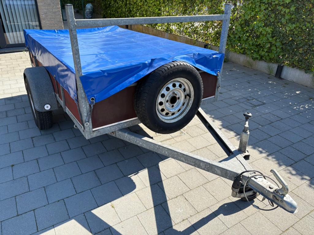 Aanhangwagen ongeremd 750kg met afdekzeil nieuwstaat!, Auto diversen, Aanhangwagen-onderdelen, Ophalen, Zo goed als nieuw