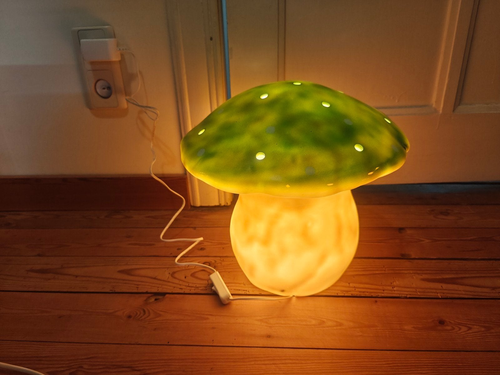 Groene paddenstoel nachtlamp Egmont Toys Heico, Groen, Nachtlamp, Ophalen of Verzenden, Zo goed als nieuw