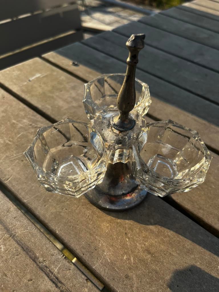 Antieke rekje met 3 schaaltjes, Antiek en Kunst, Ophalen