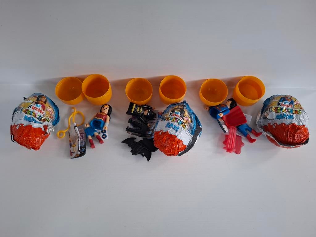 Playmobil Kinder Maxi DC Comics Batman Superman Wonder Woman, Ophalen of Verzenden, Zo goed als nieuw, Complete set