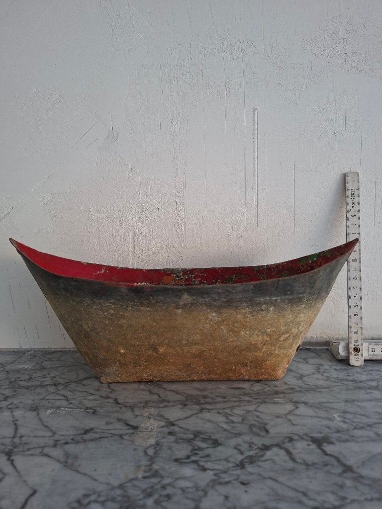 Oud speelgoed, zinken boot, Ophalen, Gebruikt