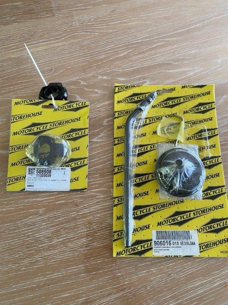Mini motorspiegels rond - apehanger, Motoren, Ophalen, Nieuw
