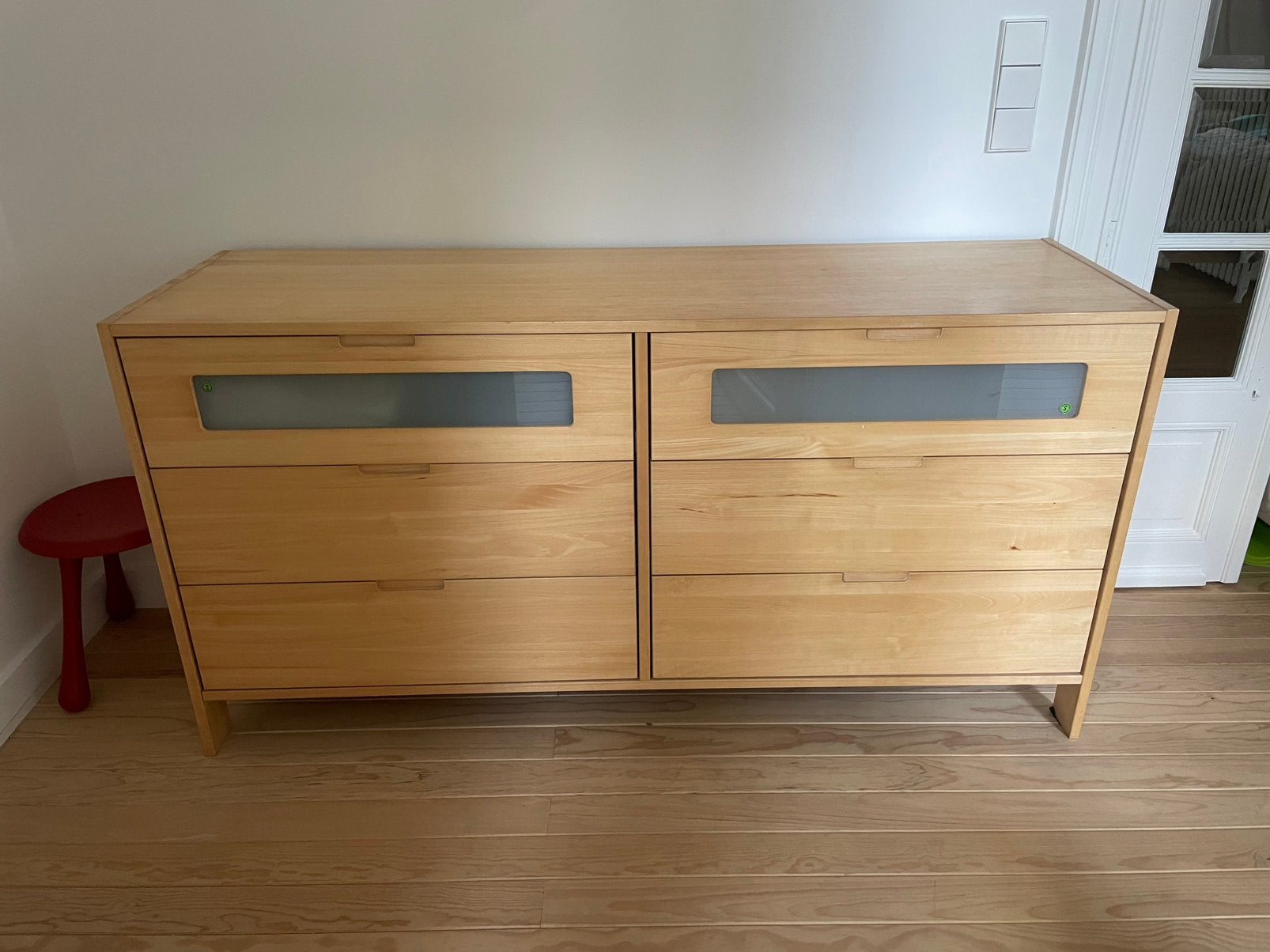 Grande commode / meuble de rangement en bois – 6 tiroirs, Pin, 25 à 50 cm, Moins de 100 cm, 150 à 200 cm