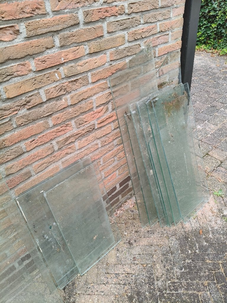 Partij vlak glas, Ophalen, Gebruikt, Glasplaat