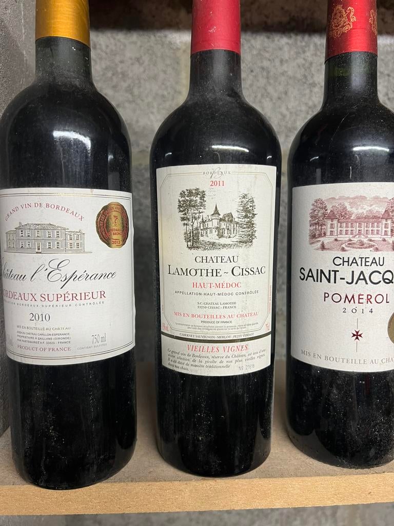 Lot bordeaux 2010,haut medoc 2012, pommerol 2014, Enlèvement, Comme neuf