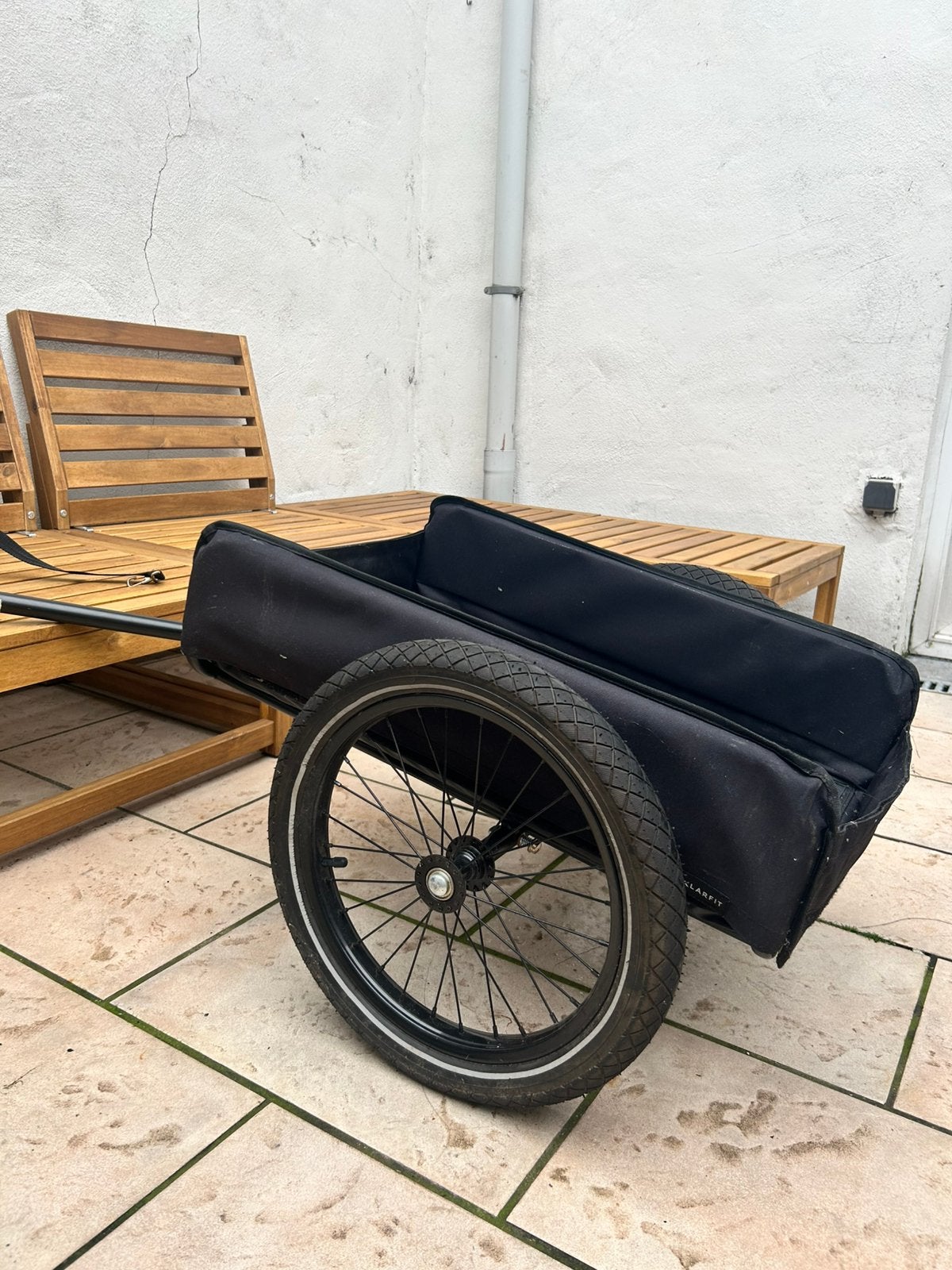 Klarfit fietsaanhanger zwart/blauw, Vélos & Vélomoteurs, Enlèvement, Comme neuf, Remorque à bagages, 40 à 60 kg