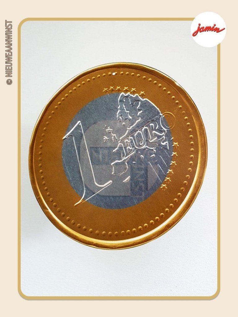 Nostalgisch Jamin reclamebord Euro chocolademunt - goud 30cm, Envoi, Comme neuf