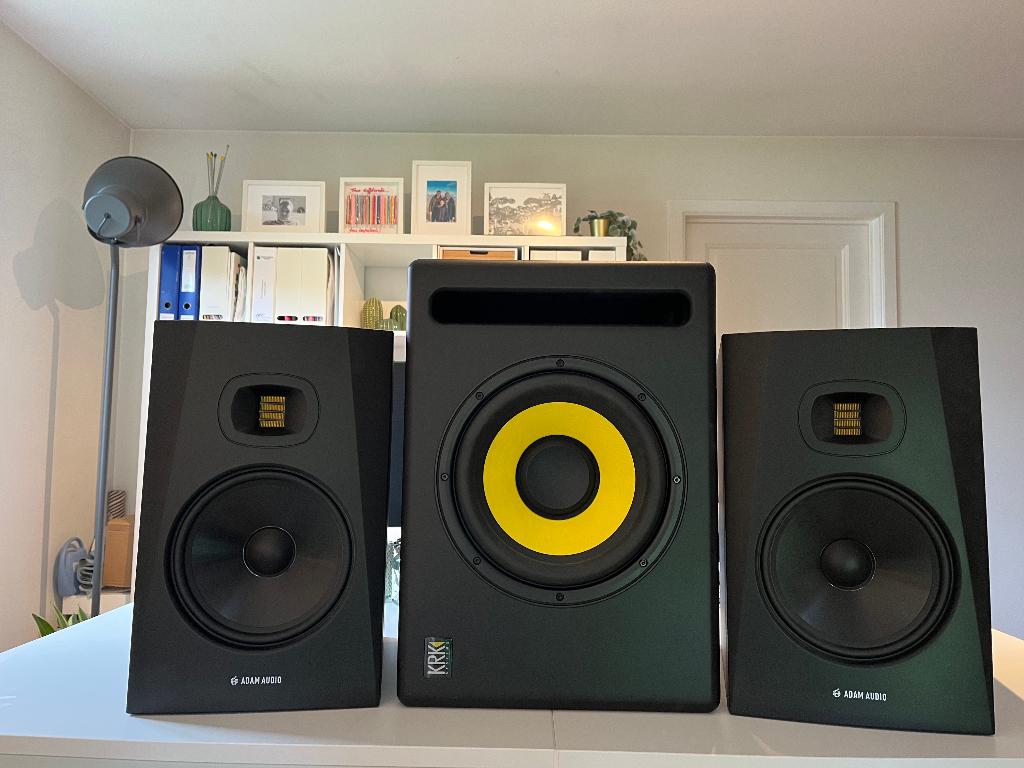 Studio Monitors Adam + Sub KRK, Audio, Tv en Foto, Luidsprekerboxen, Ophalen, Zo goed als nieuw, Front, Rear of Stereo speakers