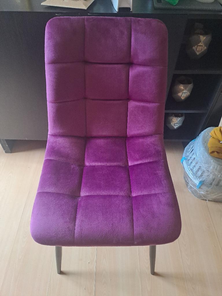 Stoel antibes velvet paars of rood, Huis en Inrichting, Ophalen, Zo goed als nieuw, Zwart