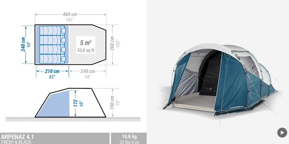 tent voor 4 personen, Enlèvement
