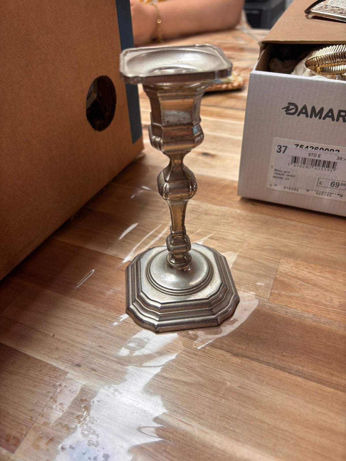 Bougeoir plaqué argent, Antiquités & Art, Enlèvement ou Envoi, Argent