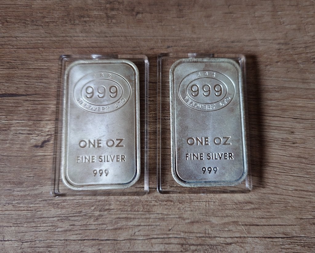 2x 1oz JBR RECOVERY LTD Zilver Baren, Verzenden, Zilver