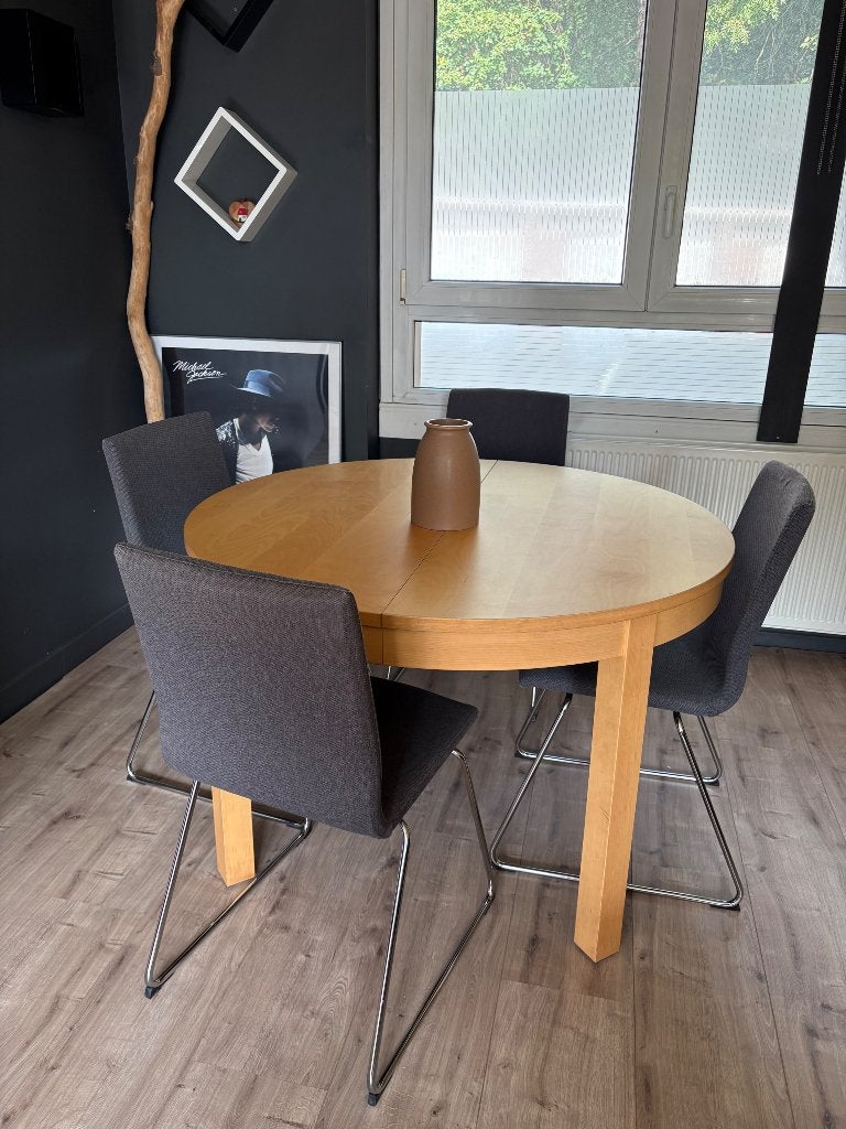 Lot de 4 chaises de salle à manger gris foncé, Gris, Comme neuf, Contemporain, Enlèvement