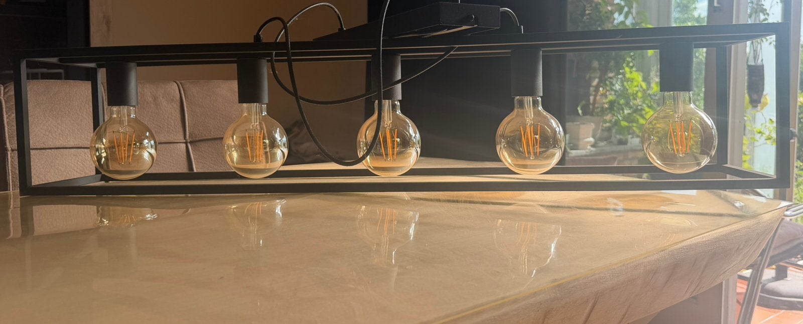 Hanglamp + 5 lichtbollen, Ophalen, Zo goed als nieuw