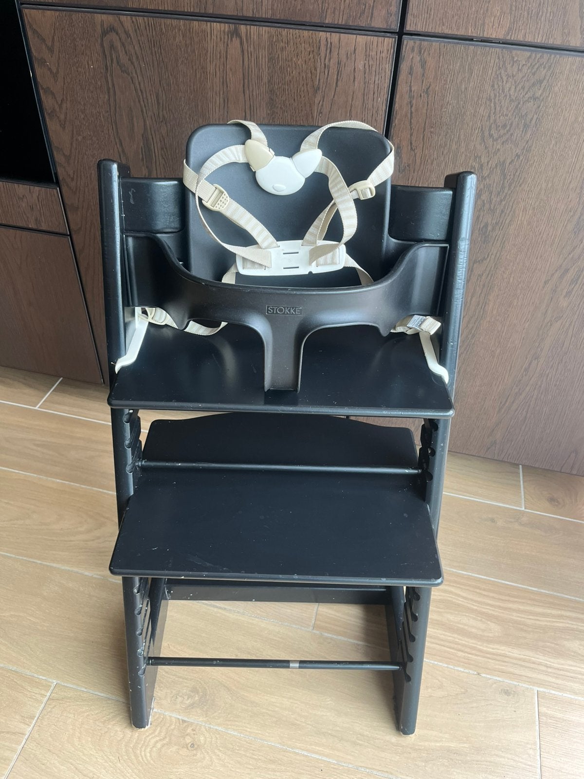 Stokke TrippTrapp zwart met accessoires, Enlèvement, Comme neuf
