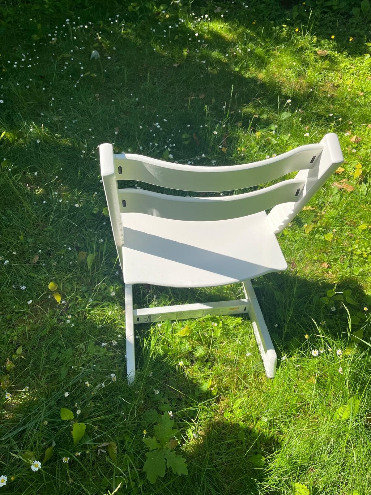 Chaise évolutive Stokke Tripp Trapp blanche + plateau, Enlèvement, Utilisé, Chaise évolutive