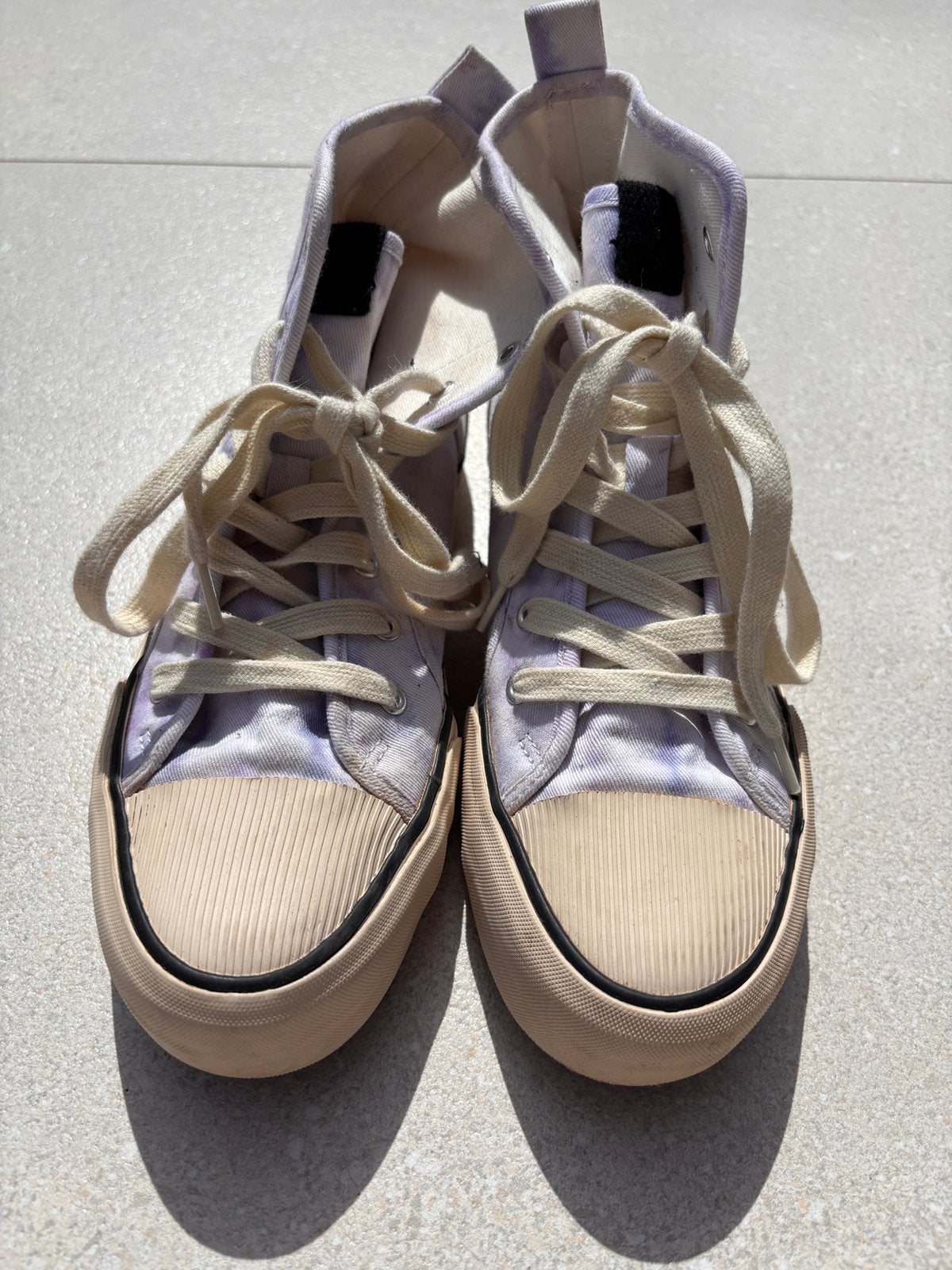 Sneakers Zara (type All Star) maat 38 stonewash wit/paars, Ophalen of Verzenden, Zo goed als nieuw