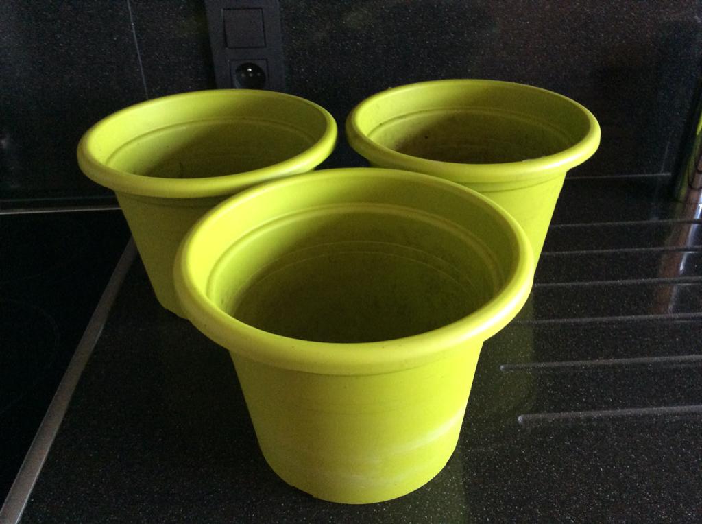 3 Groen gekleurde Terraspotten, Tuin en Terras, Ophalen, Nieuw